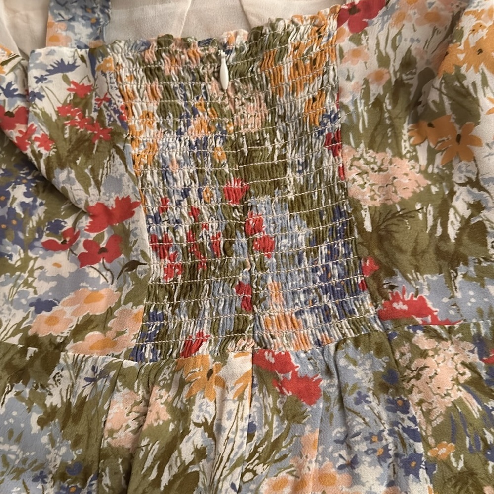 NEW Reformation Nadira Midi  Dress in Countryside Green Yellow Floral | size 6 - Picture 10 of 13